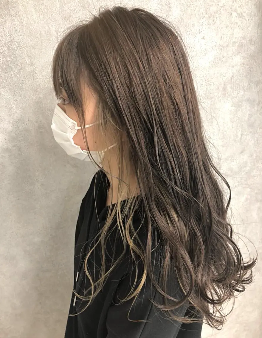 ロング カラー ベージュカラー ショコラベージュ インナーカラー ホワイトベージュ カット ヘアカラー トリートメント ショート、韓国メンズ ヘアのかつらぎのヘアスタイル