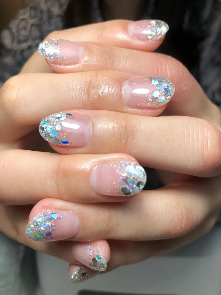 ネイル グラデーション ラメ(グリッター) ラメグラデーション bijou nails 蓮のネイルデザイン