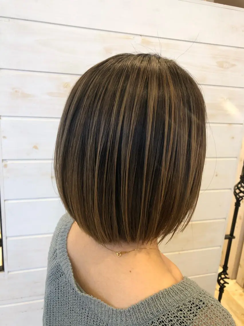 セミロング カラー ハイライトカラー ハイライト 東恩納 誠のヘアスタイル