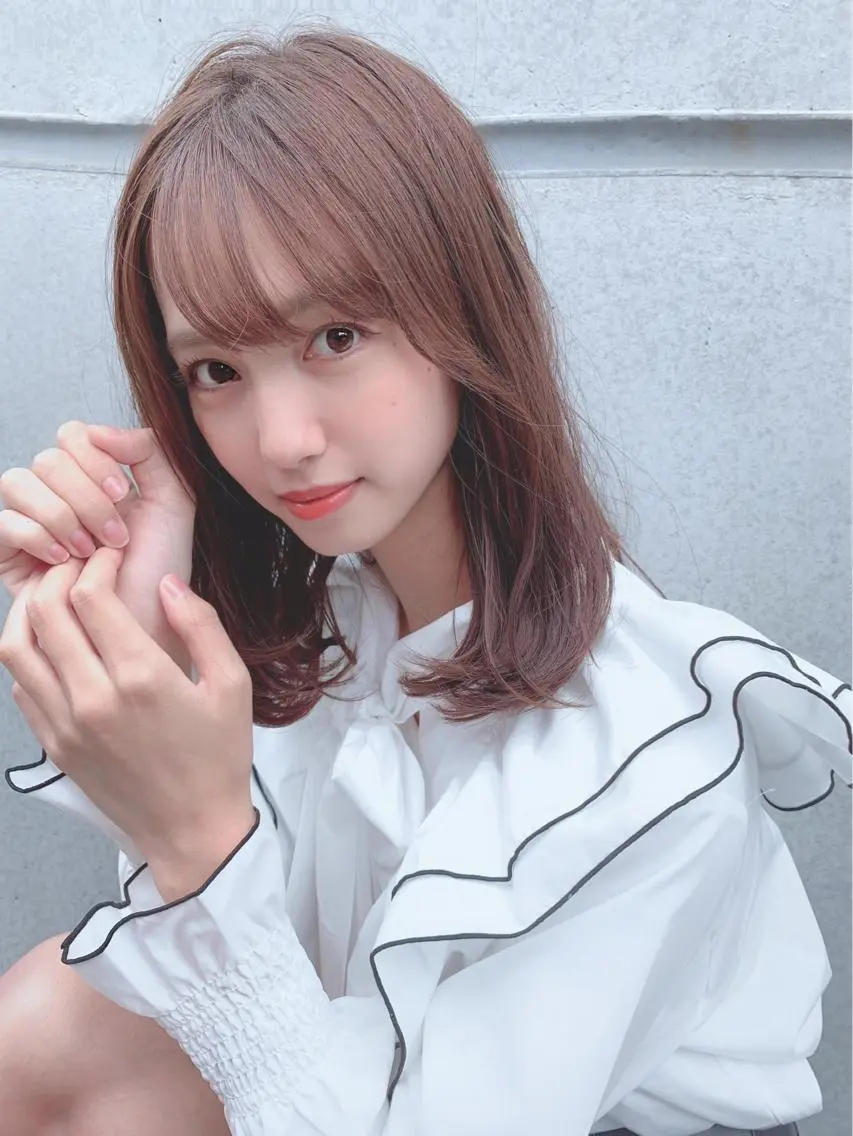 セミロング カラー パーマ ヘアアレンジ 【公式】amble luxe池袋東口🩷のヘアスタイル
