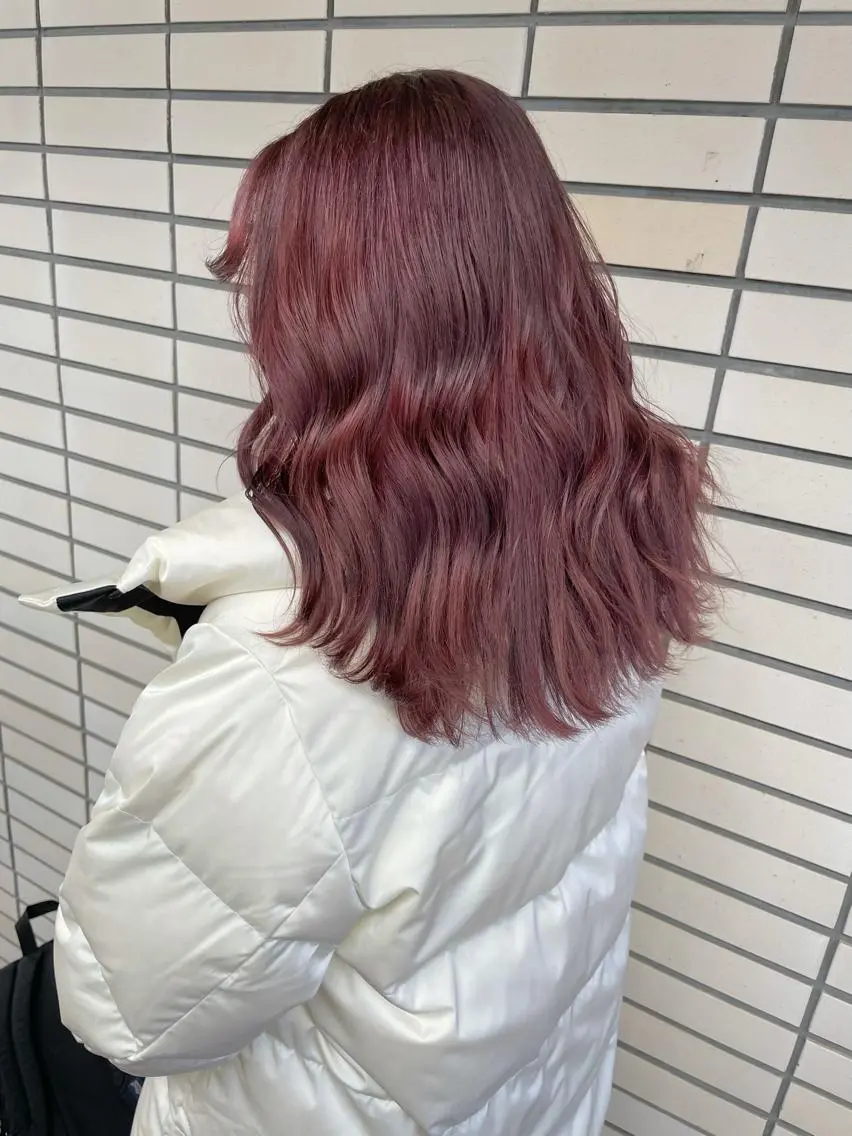 セミロング カラー ブリーチ ブラウンカラー デザインカラー ハイトーンカラー ピンクカラー 🤍2nd🤍田所 美希のヘアスタイル
