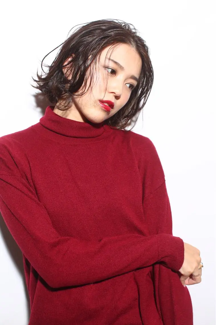 ショート カラー パーマ シールエクステ⭐️ オオミタクヤのヘアスタイル