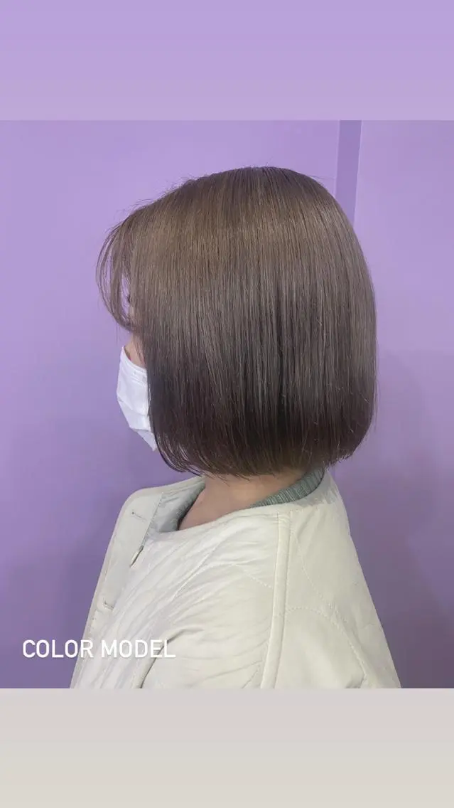 カラー ブリーチ グレージュ くぎた とわのヘアスタイル