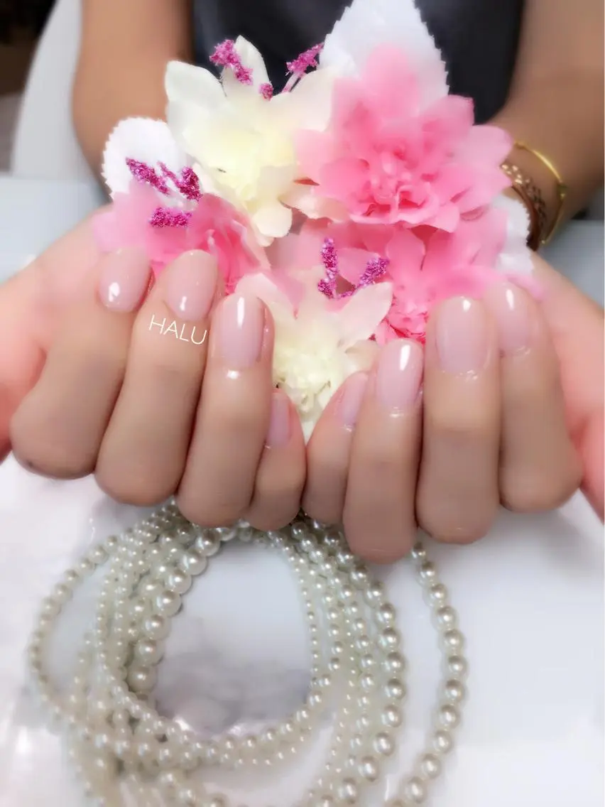 ネイル ピンク シンプルネイル HALU ハルのネイルデザイン
