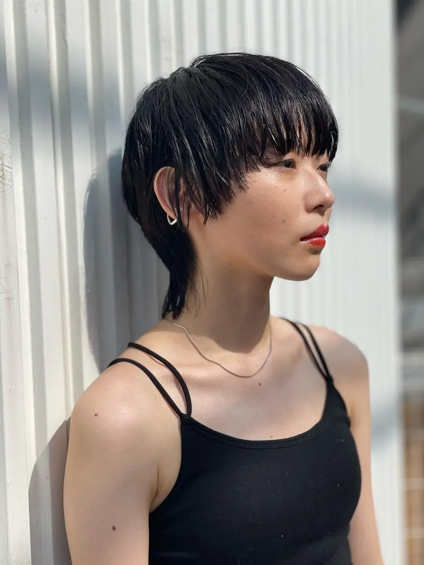 ショート ハイライト 髪質改善 ショートヘア 縮毛矯正 ✂︎岡根 京花✂︎のヘアスタイル