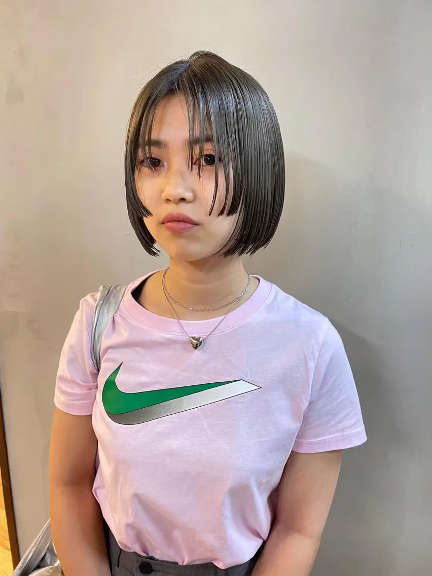 ミディアム カラー パーマ ヘアアレンジ メンズ キッズ ネイル マツエク・マツパ アイブロウ グレージュ カット ヘアカラー トリートメント tatsumi/ボブ ウルフ/レイヤーのヘアスタイル