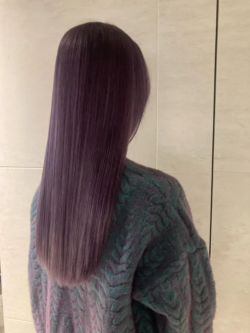 セミロング カラー グレージュ パープルカラー パープルグレージュ カット ヘアカラー トリートメント 🌈ウルトワ水素 髪質改善naru🌈のヘアスタイル