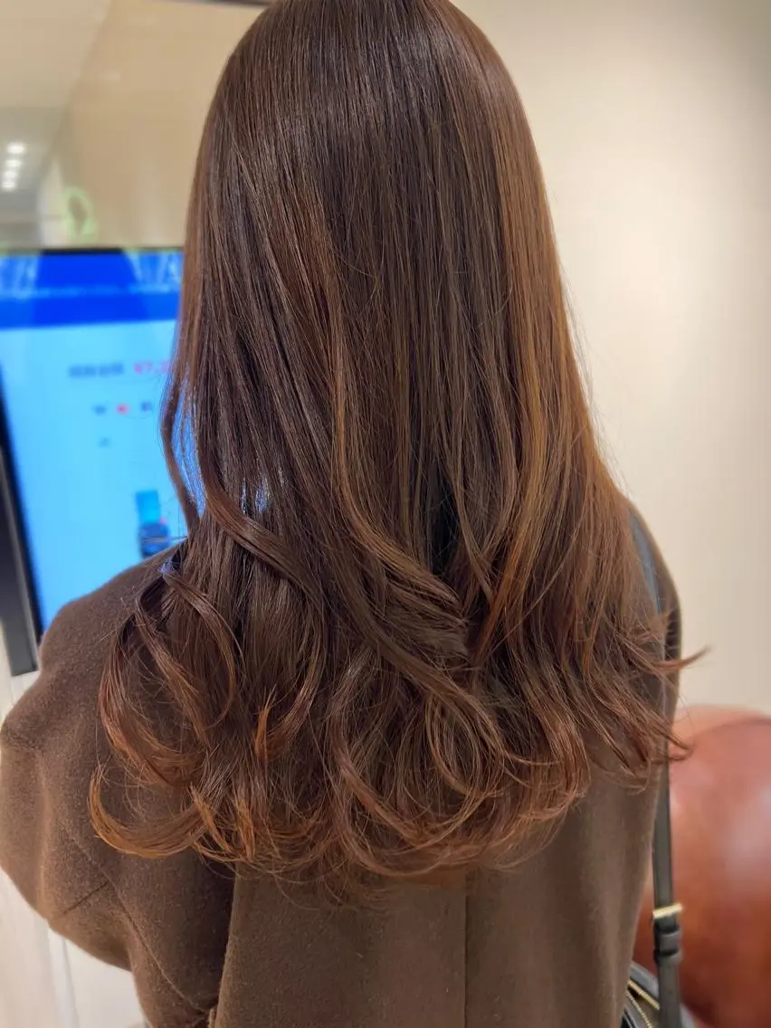 セミロング レイヤーカット 🧡くびれヘア/前髪 顔周り🧡久原結衣のヘアスタイル