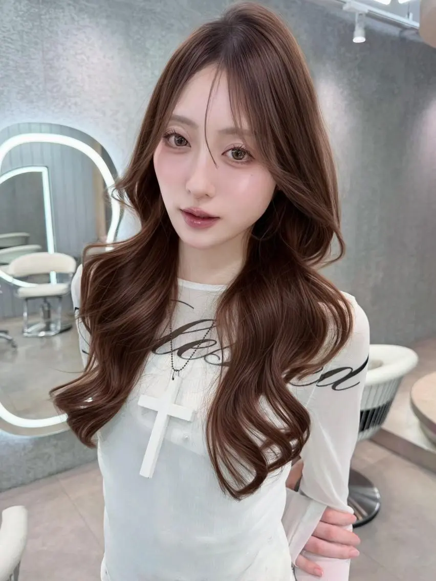 ロング ハッシュカット 韓国風ヘア レイヤーカット 縮毛矯正 GLROW 浦和 URAWAのヘアスタイル