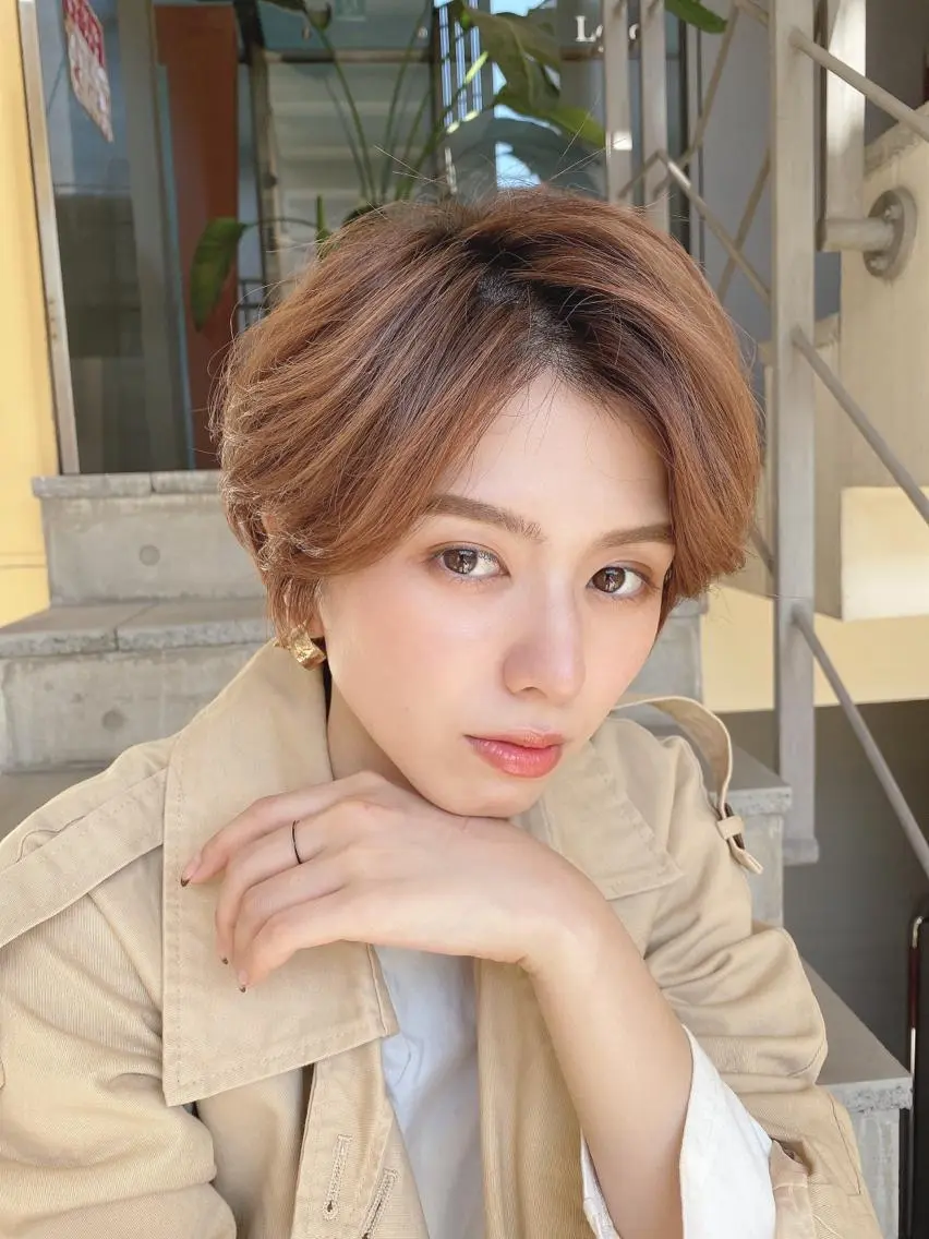 ショート カット ヘアカラー トリートメント 🌟モテ髪ショート 🌟店長 津賀涼のヘアスタイル