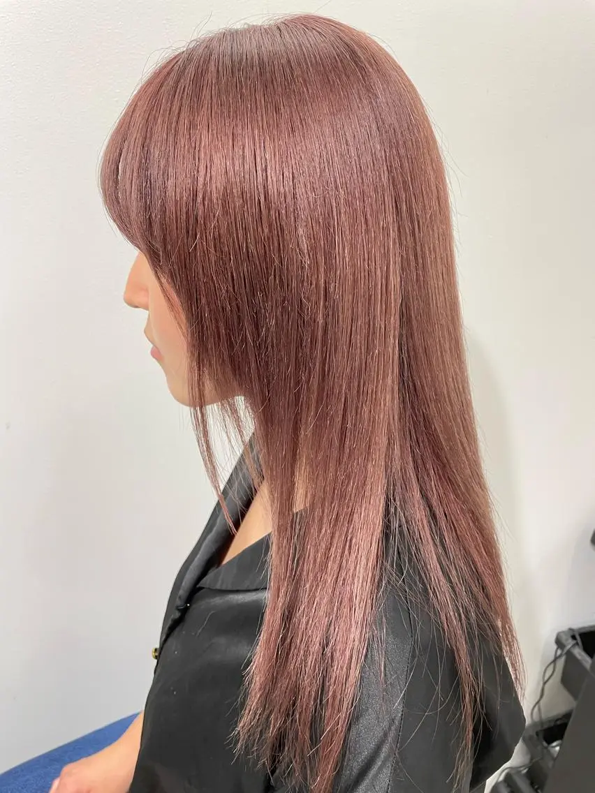 ロング カラー ベージュカラー ハイトーンカラー ピンクカラー ピンクベージュ fifth おのでら ようのヘアスタイル