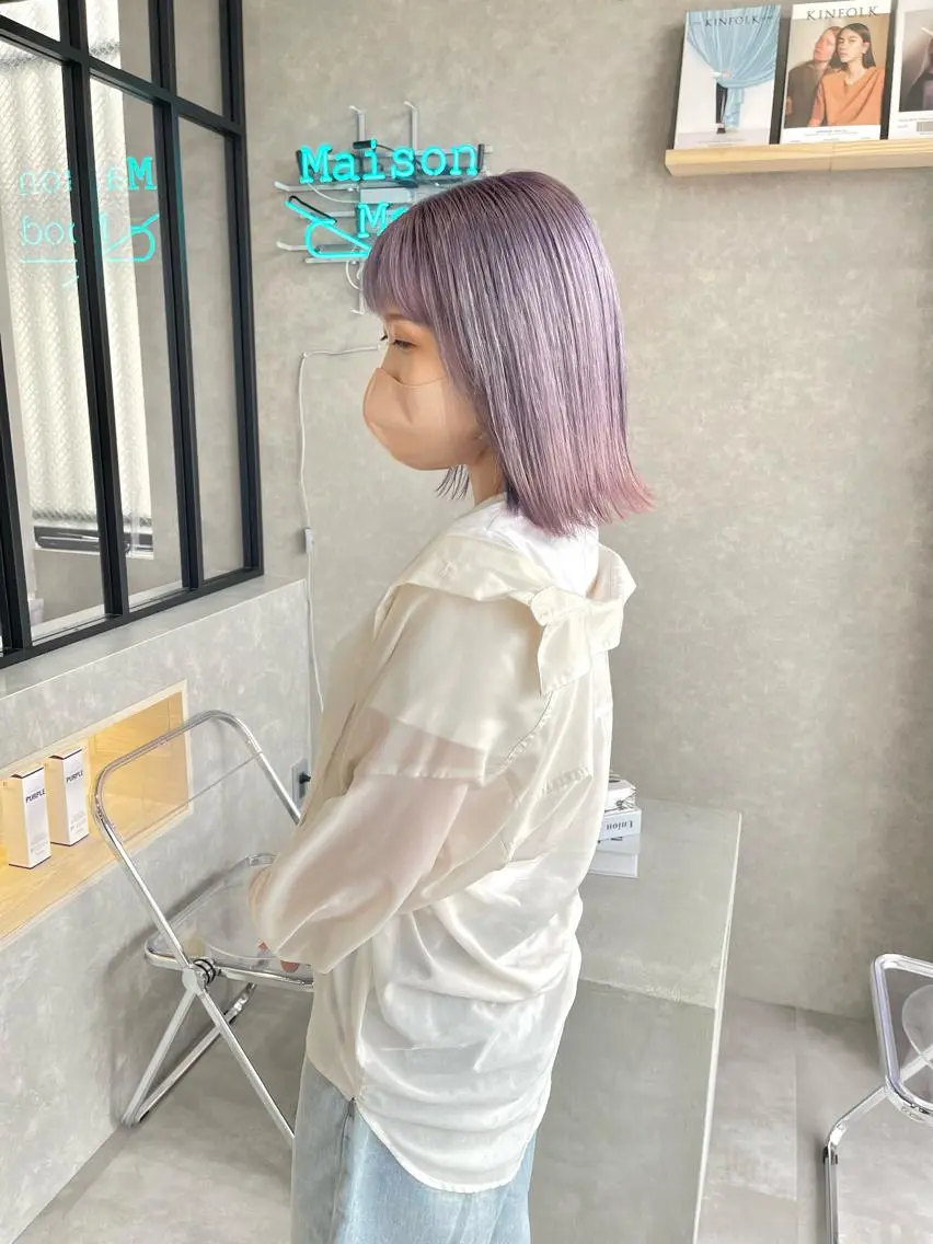 セミロング カラー カット ヘアカラー トリートメント 一ノ瀬 暁のヘアスタイル