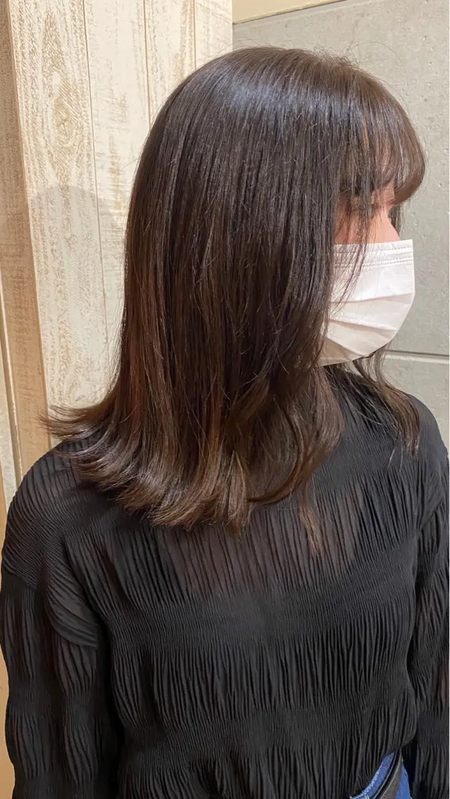 ミディアム チョコレートブラウン 中尾 未来/艶カラー /カットモデルのヘアスタイル