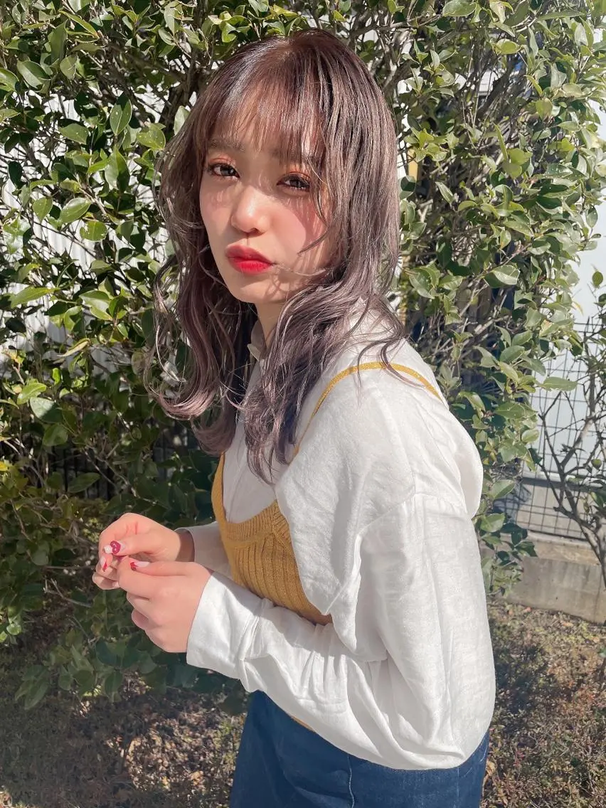 セミロング カラー アイブロウ 💗💗韓国レイヤー yu-ki💗💗のヘアスタイル