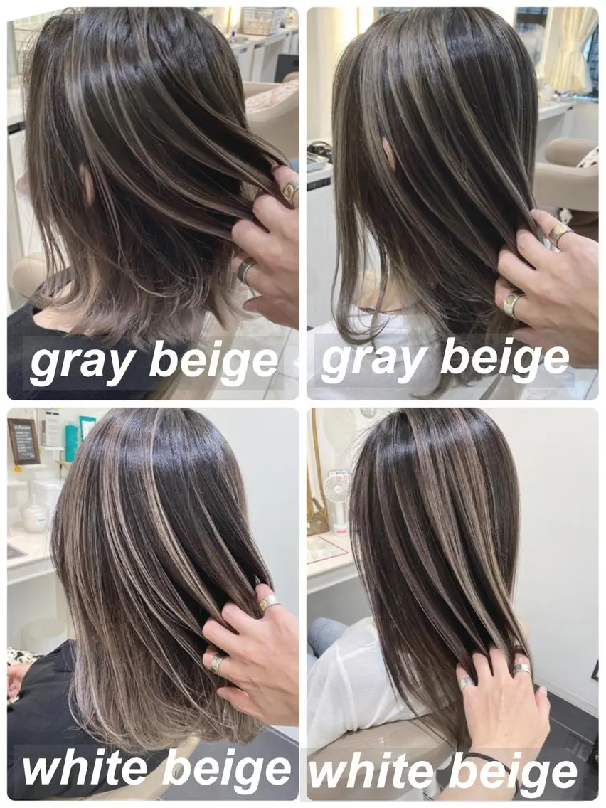 セミロング カラー バレイヤージュ レイヤーカット カット ヘアカラー 山崎俊輔/髪質改善 /バレイヤージュのヘアスタイル
