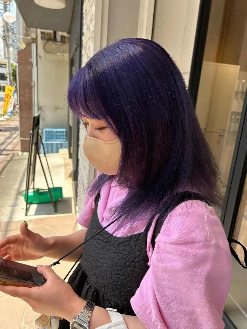 セミロング ヘアカラー ゆうき あすかのヘアスタイル