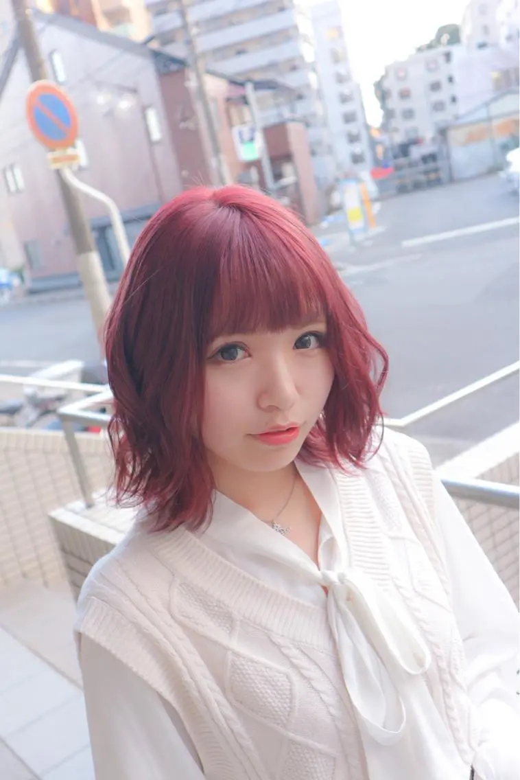 ミディアム カラー カシス 野呂 隼人のヘアスタイル