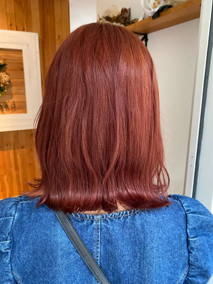 ミディアム カラー パーマ ヘアアレンジ メンズ キッズ ネイル マツエク・マツパ アイブロウ メンズブリーチ ブリーチ オレンジ ピンクカラー カラーマツエク インナーカラー/ KANAのヘアスタイル