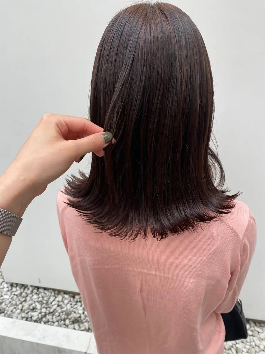 ミディアム カット Rinka/梅田/ 透け感カラー🤎のヘアスタイル