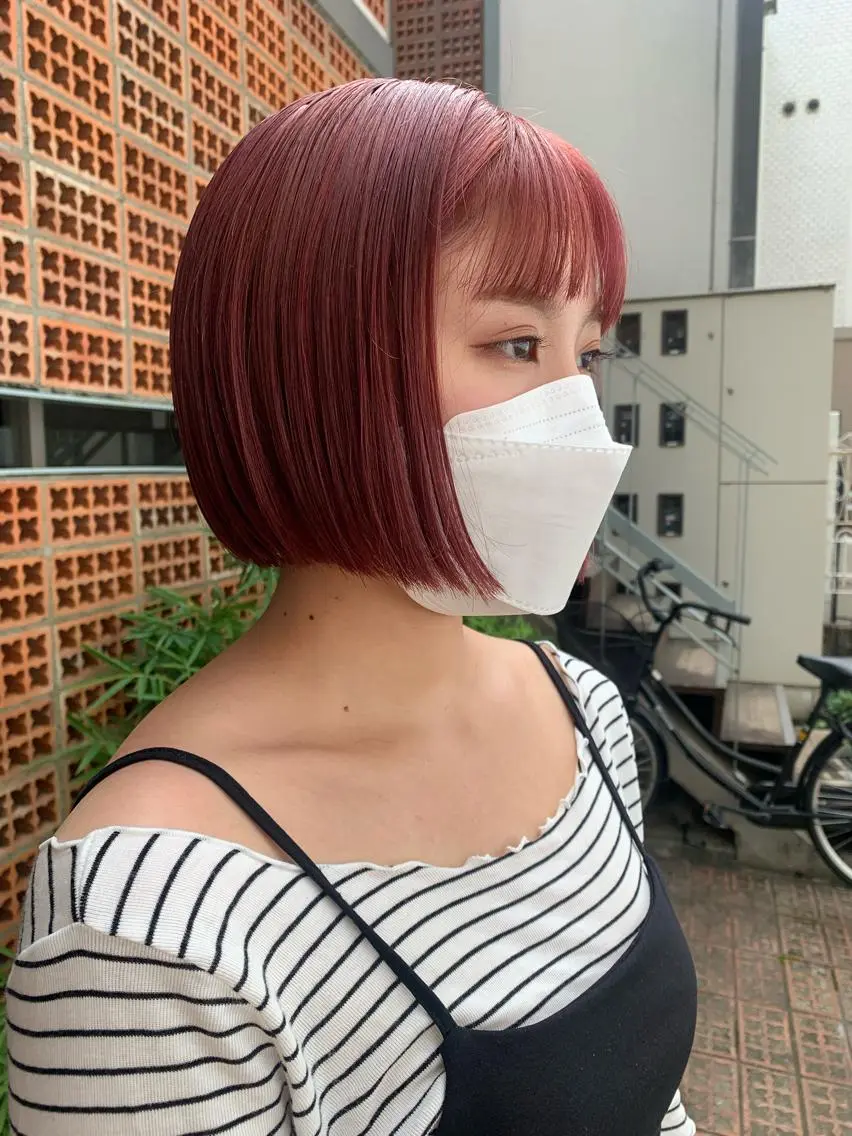 ショート カラー ボブパーマコテ巻き風 パーマNo1深江秀平のヘアスタイル