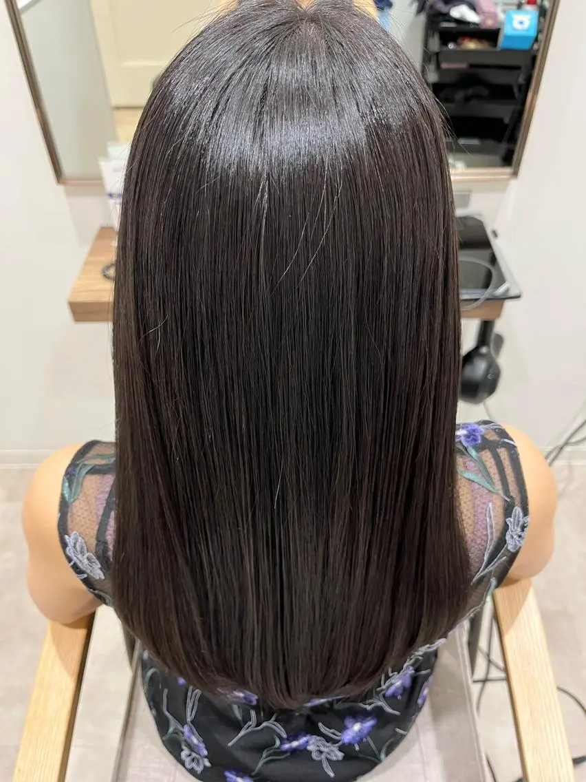 ロング ボブ 髪質改善 韓国風ヘア ロング シースルーバング カット トリートメント ヘアセット 👑👑👑👑工藤 敬👑👑👑👑のヘアスタイル