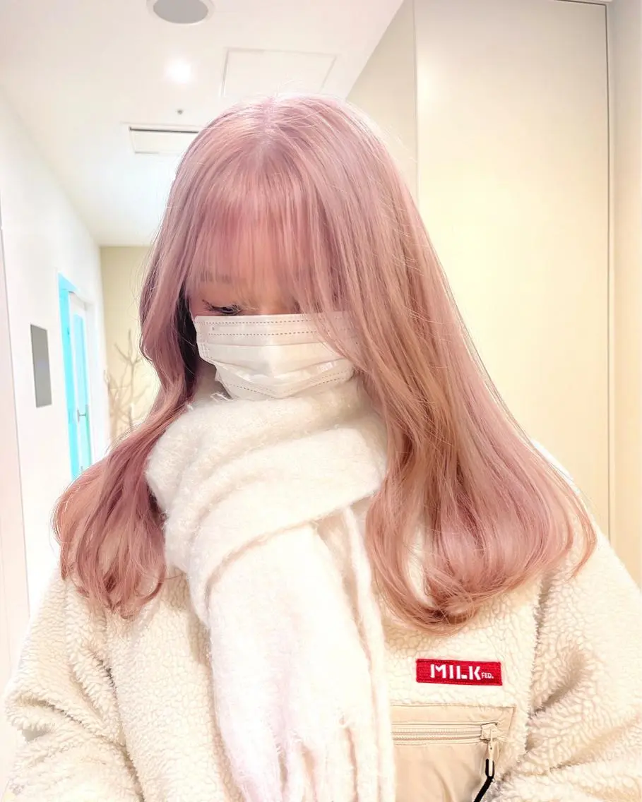 ロング ヘアカラー ヘアセット RIKO👼🏻💓 韓国ガーリーのヘアスタイル