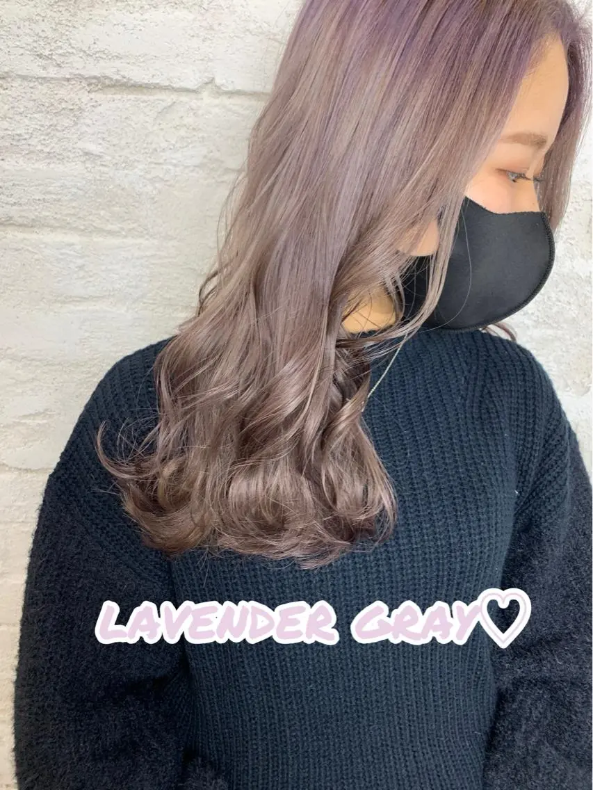 カラー ダブルカラー グレージュ イルミナカラー ラベンダーカラー ラベンダーグレージュ ヘアカラー 韓国ヘア✨グレージュ カラーasamiのヘアスタイル