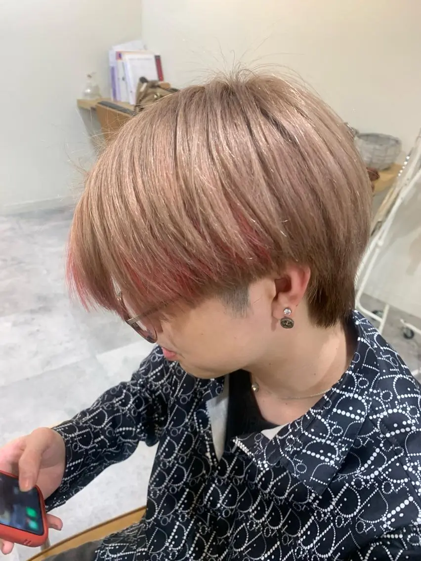 ショート カラー デザインカラー ピンクカラー ピンクカラー/ mana🎀のヘアスタイル