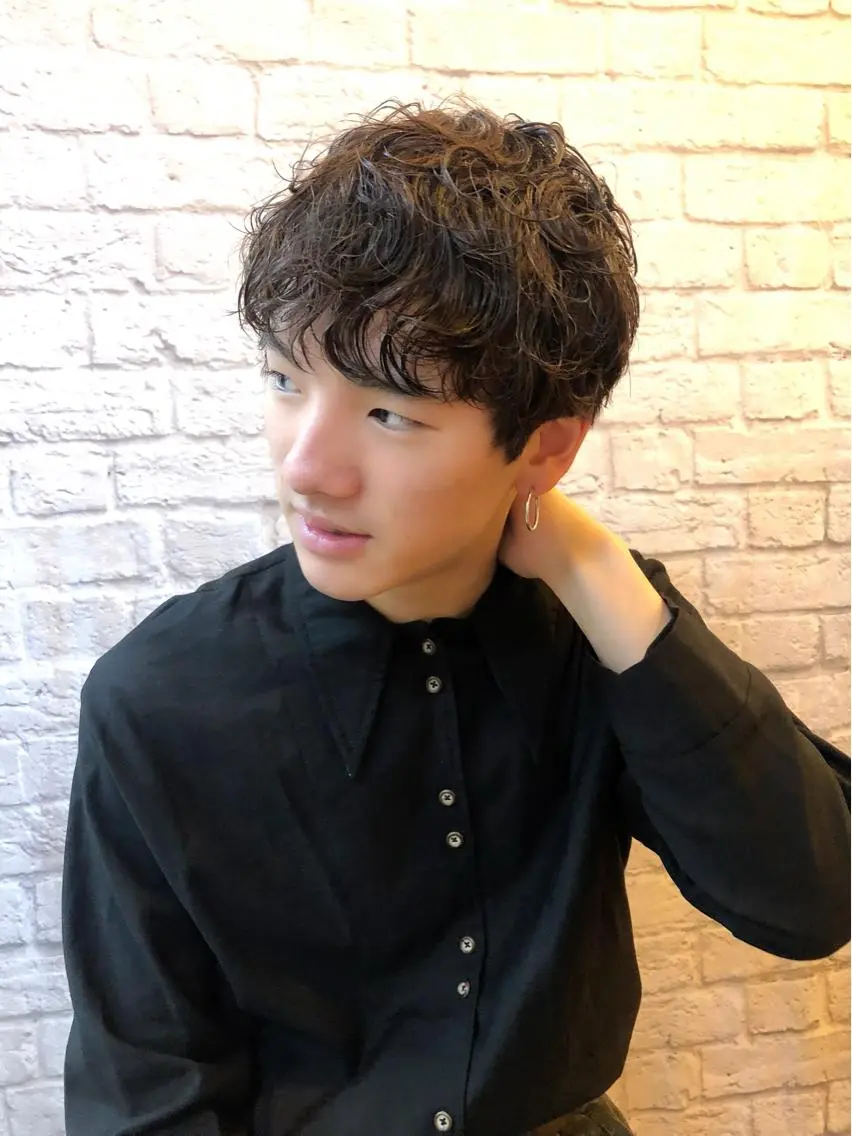 ミディアム パーマ ヘアアレンジ メンズ 【メンズカット】 黒田美穂のヘアスタイル