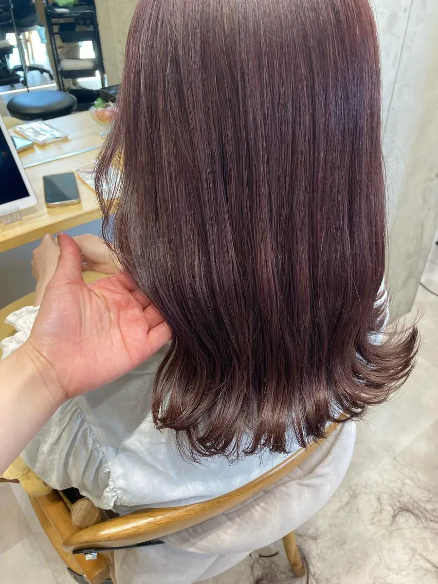 ミディアム カット ヘアカラー トリートメント ✨色持ちの良い艶 カラー✨蟹江真世のヘアスタイル