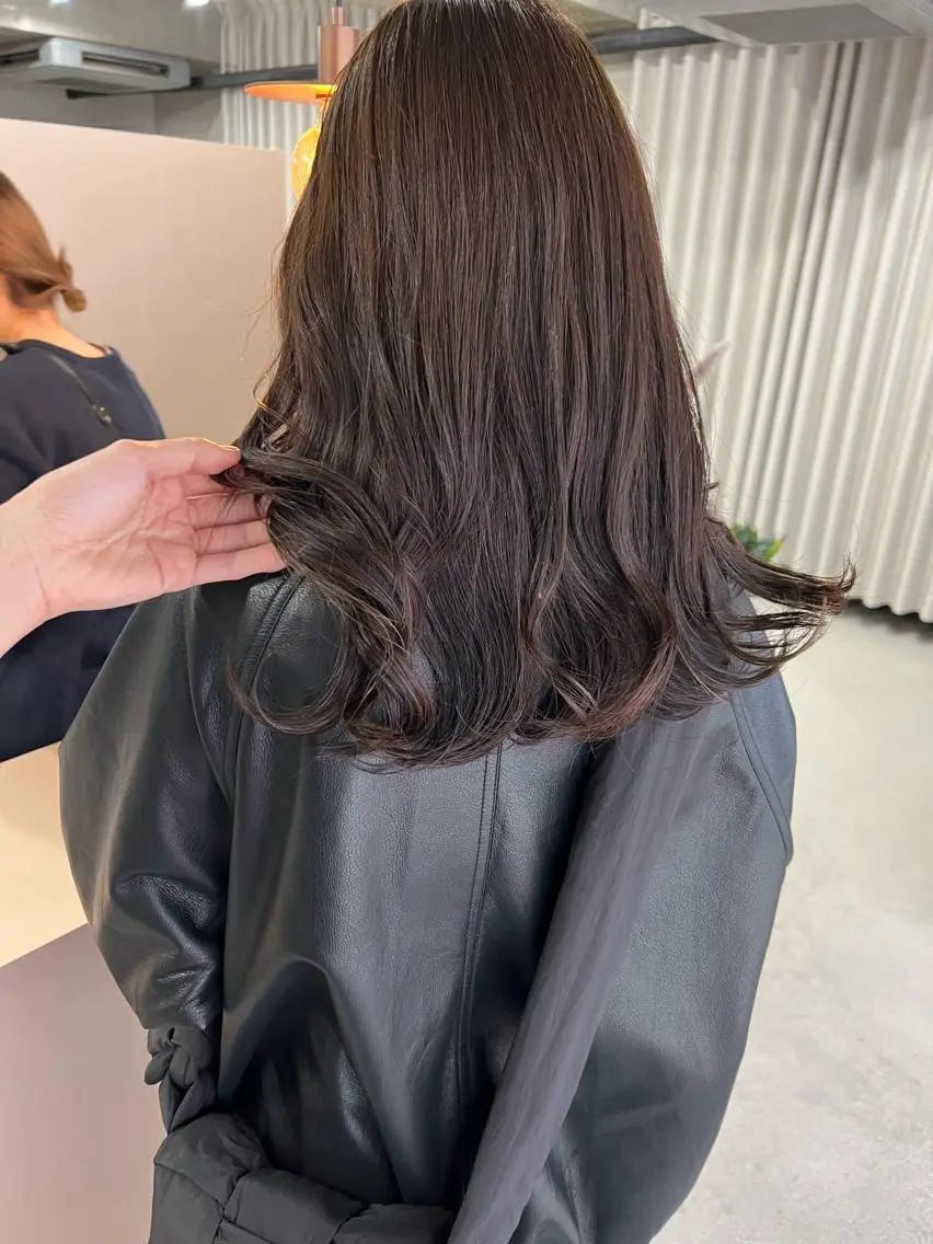 セミロング カラー カット ヘアカラー トリートメント ボブパーマコテ巻き風 パーマNo1深江秀平のヘアスタイル