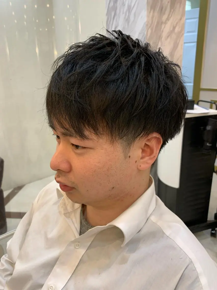 ショート メンズ マッシュ メンズパーマ ツーブロック 刈り上げ 土屋 竣奨のヘアスタイル