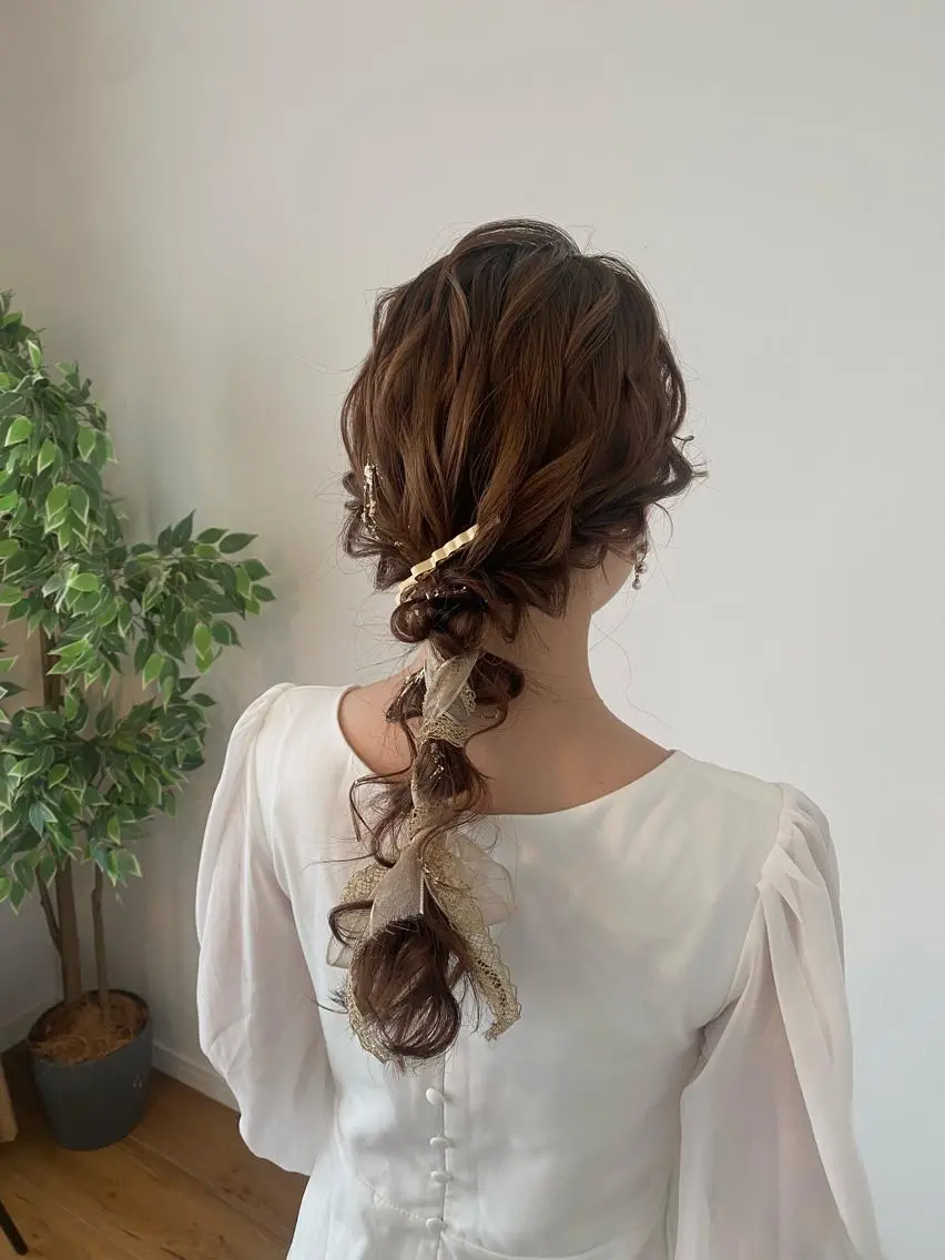 ロング ヘアアレンジ ヘアセット Mikazuki オーナーTeradaのマツエク・マツパデザイン