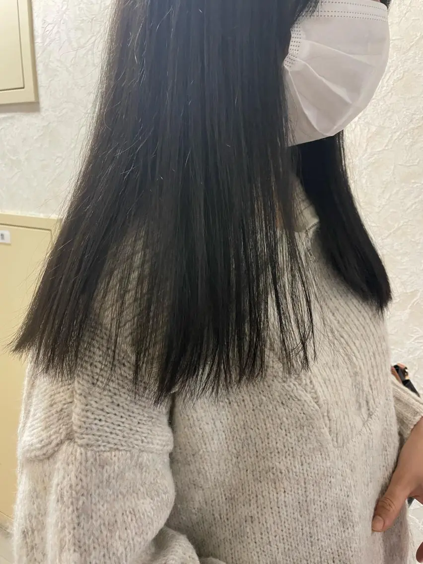 セミロング カラー ヘアカラー トリートメント ヘアセット 透けるカラー💐 maeのヘアスタイル