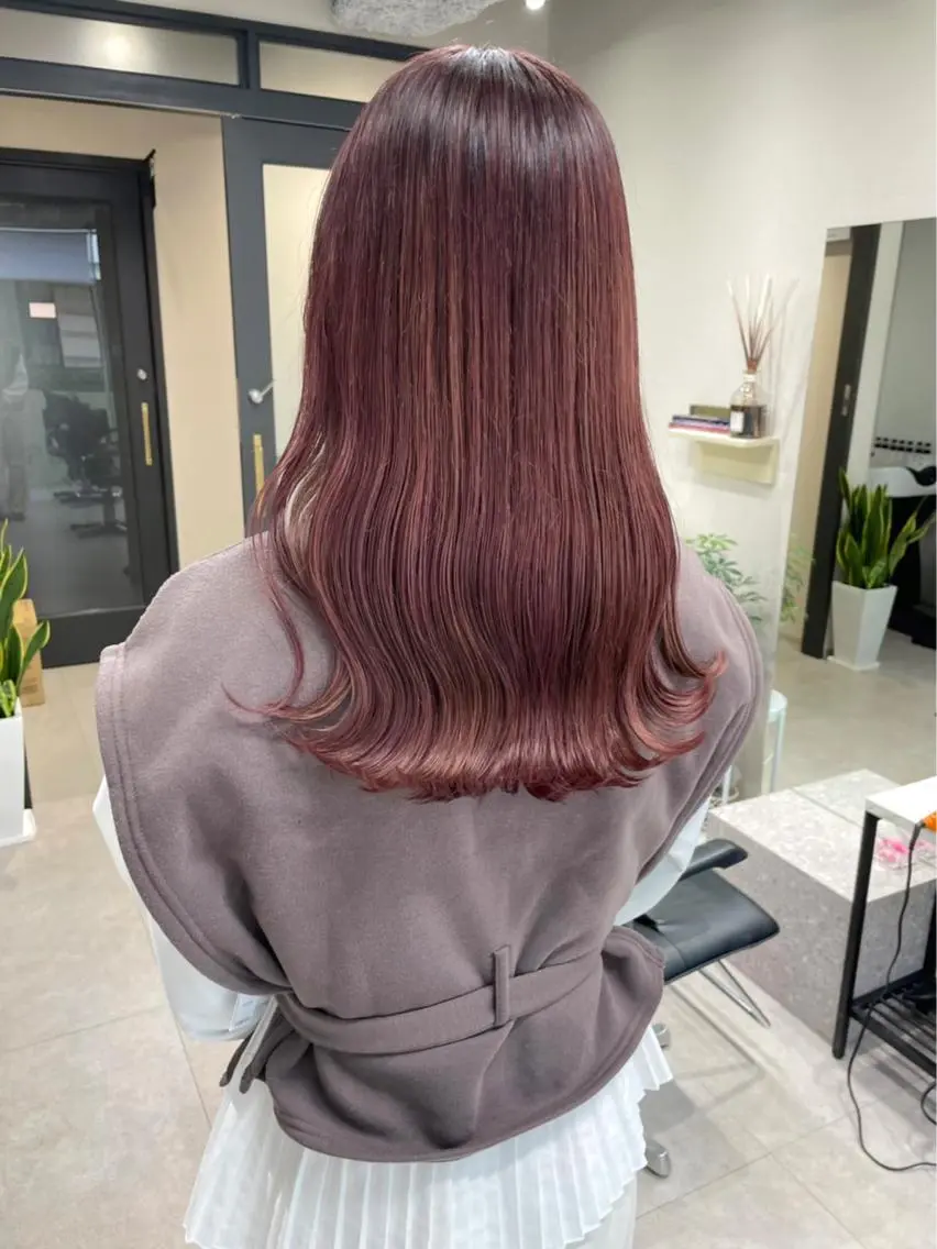 ロング カラー カット ヘアカラー トリートメント 髪質改善will hairdesignのヘアスタイル