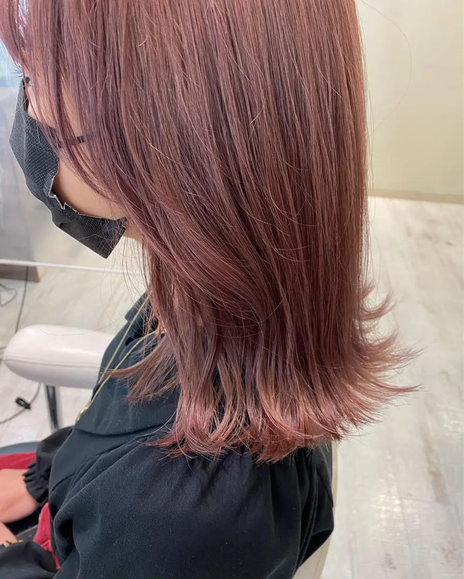 ミディアム カラー イルミナカラー ピンクカラー ショート/ボブ🌿 大野ちかのヘアスタイル