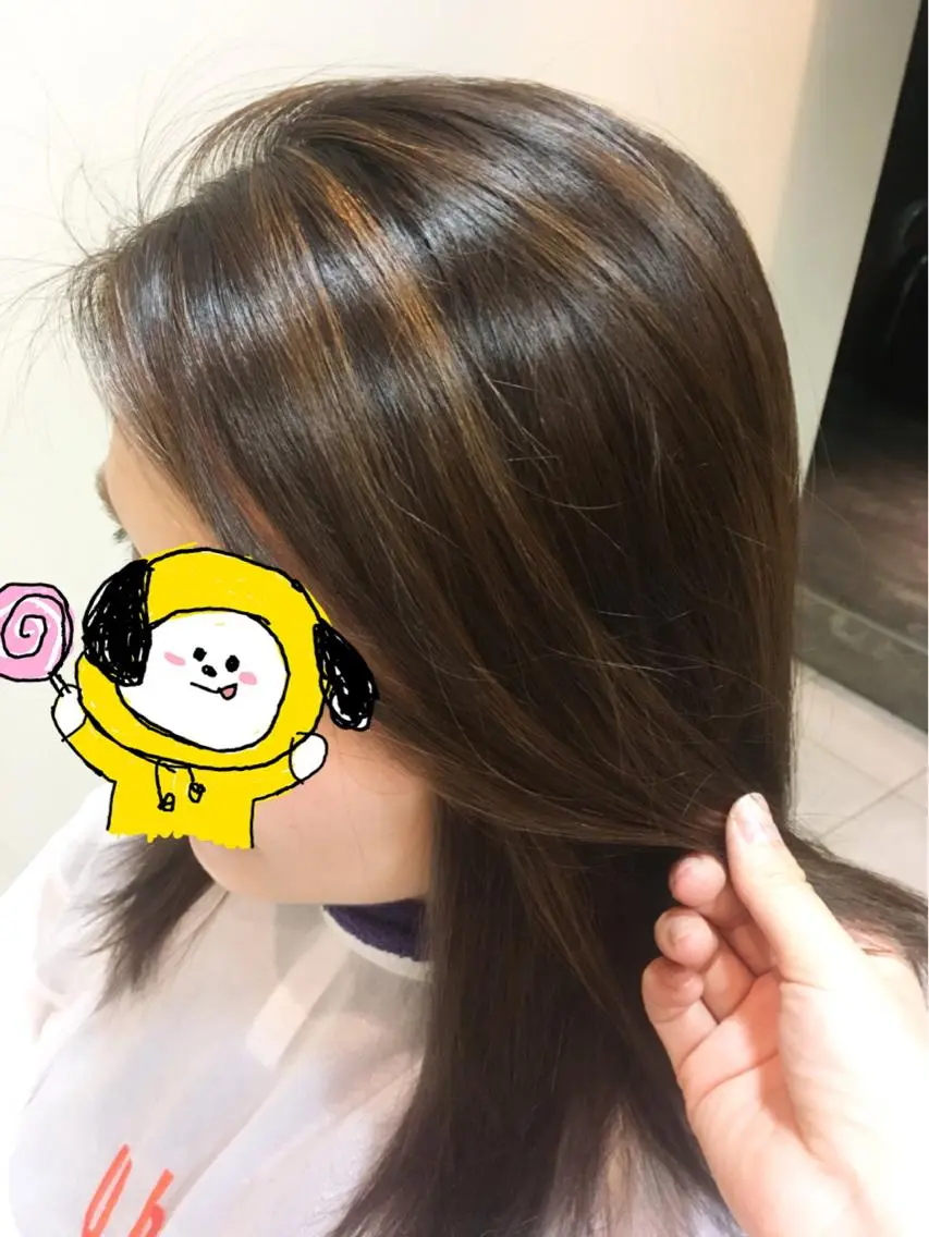 カラー ブリーチ ハイライトカラー ブリーチなしカラー 金村 綾芽のヘアスタイル