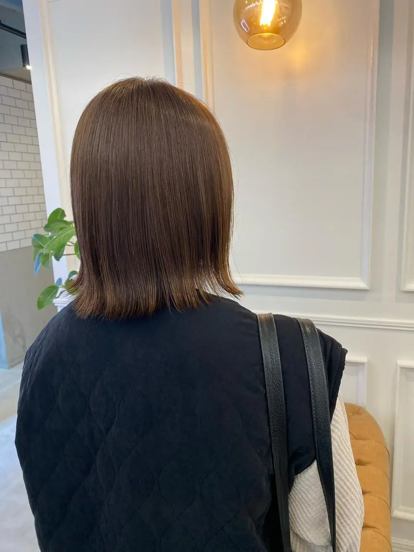 ミディアム カラー ベージュカラー ブラウンカラー HARUKA🍒 toccaのヘアスタイル