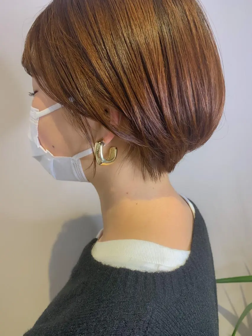 ショート カラー ショートボブ ブラウンカラー オレンジ オレンジブラウン ボブ Chlom🌿Top Stylist沖田のヘアスタイル