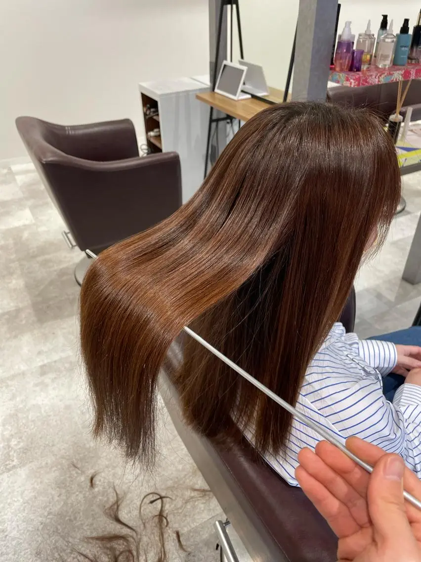 ロング カット 縮毛矯正 トリートメント 髪質改善縮毛矯正 ◽️河野泰貴のヘアスタイル