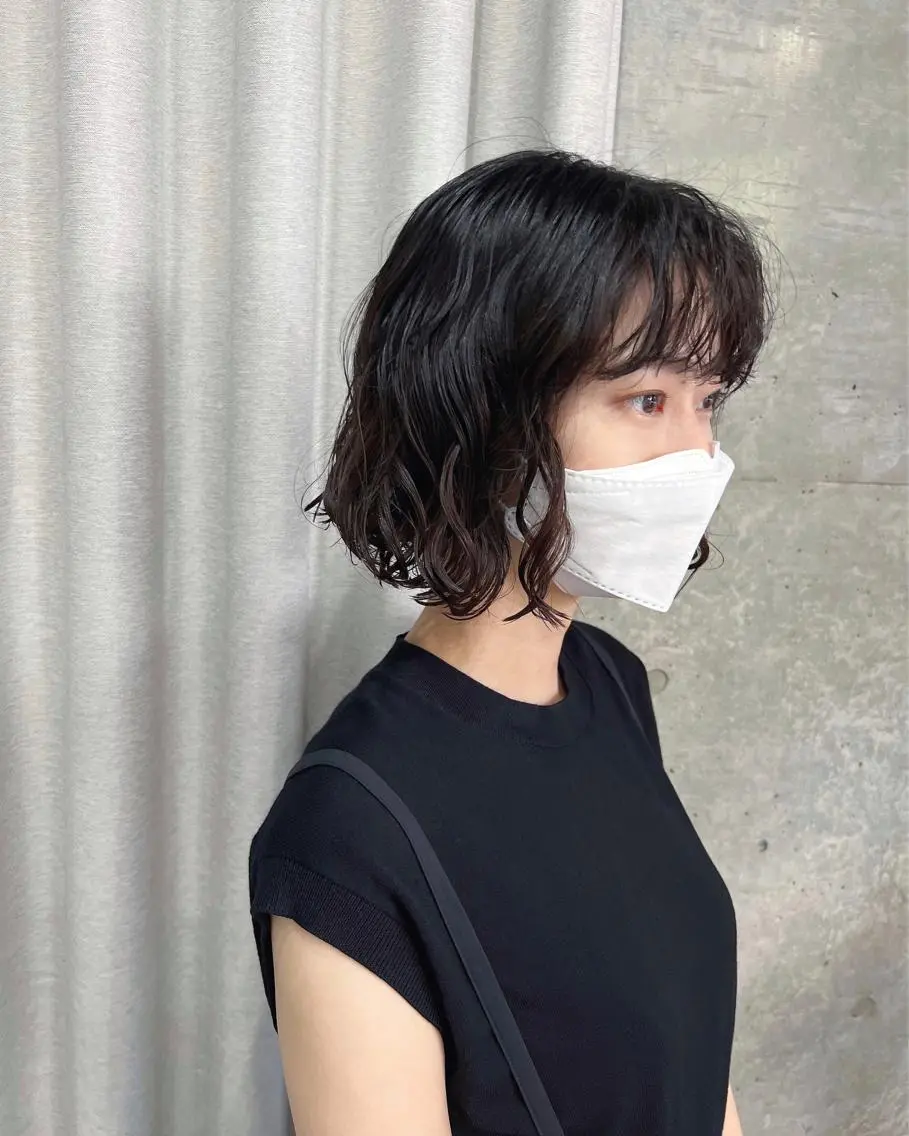 ショート パーマ カット パーマ トリートメント ボブパーマコテ巻き風 パーマNo1深江秀平のヘアスタイル