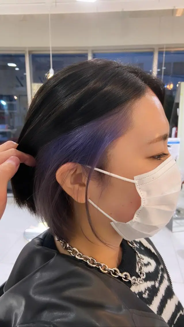 ショート カラー ラベンダーカラー ヘアカラー 浅野 匠のヘアスタイル