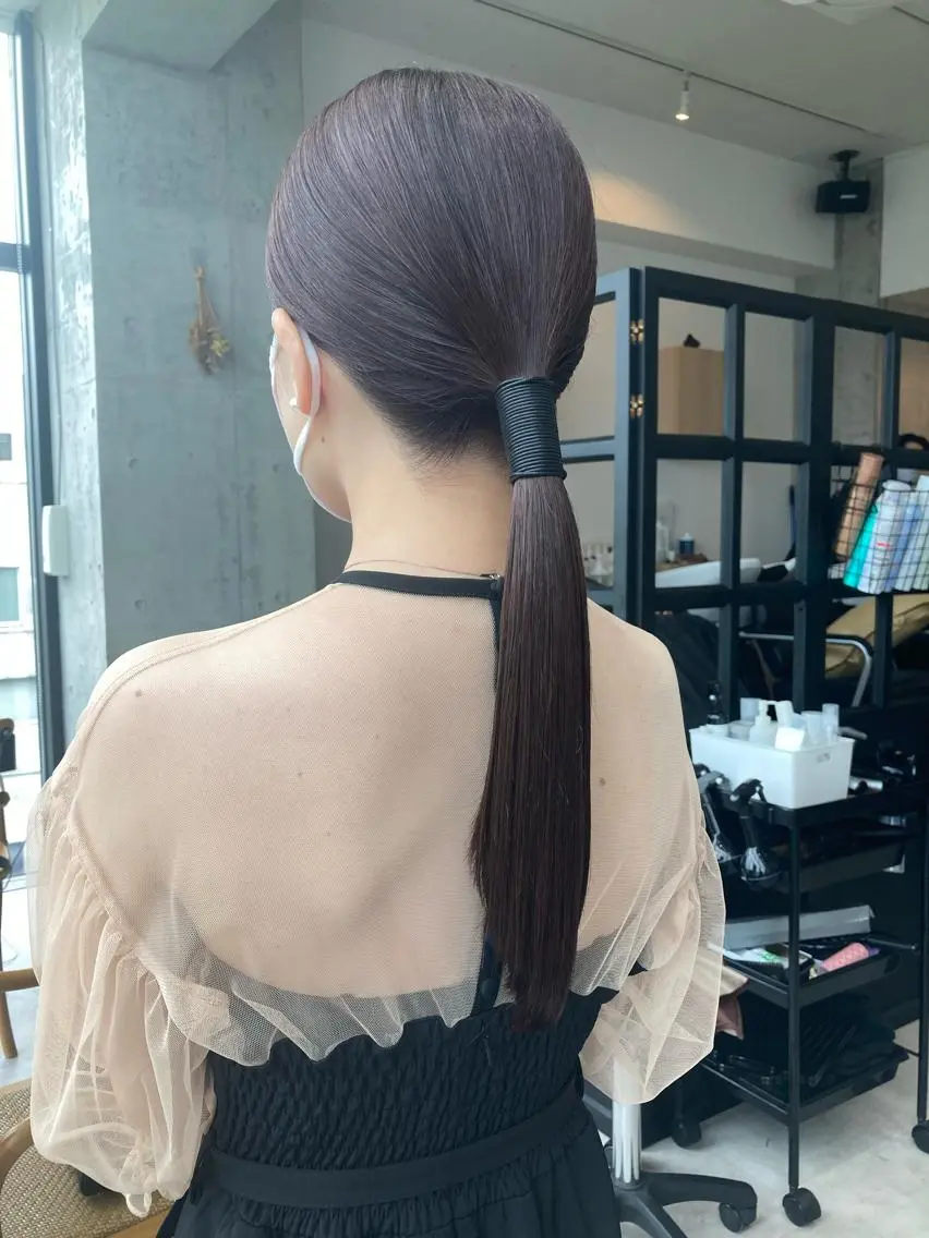 ロング ヘアセット ✨色持ちの良い艶 カラー✨蟹江真世のヘアスタイル