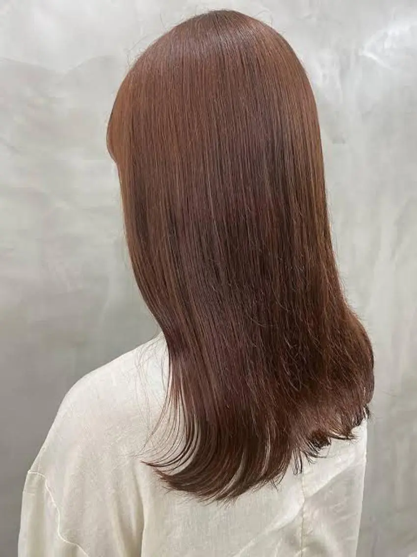 ロング オレンジブラウン 大山 まどかのヘアスタイル