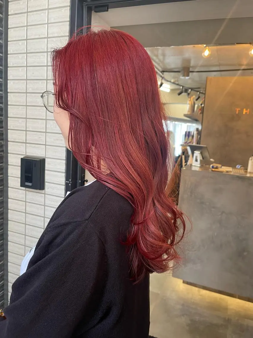 ロング カラー レッドカラー ダブルカラー /まつ毛パーマ🎀のヘアスタイル