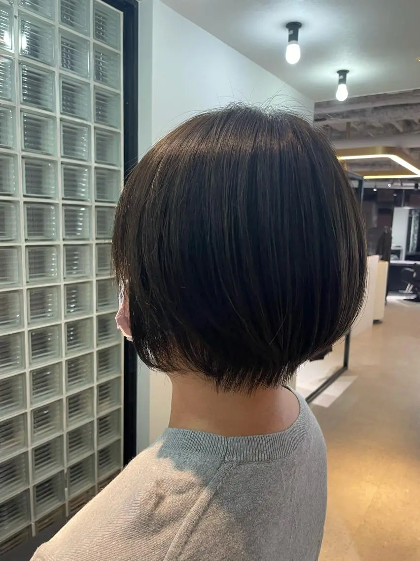 ショート カラー ベージュカラー オリーブベージュ ショートヘア ショート/脱白髪染め ☆宇﨑悠実のヘアスタイル