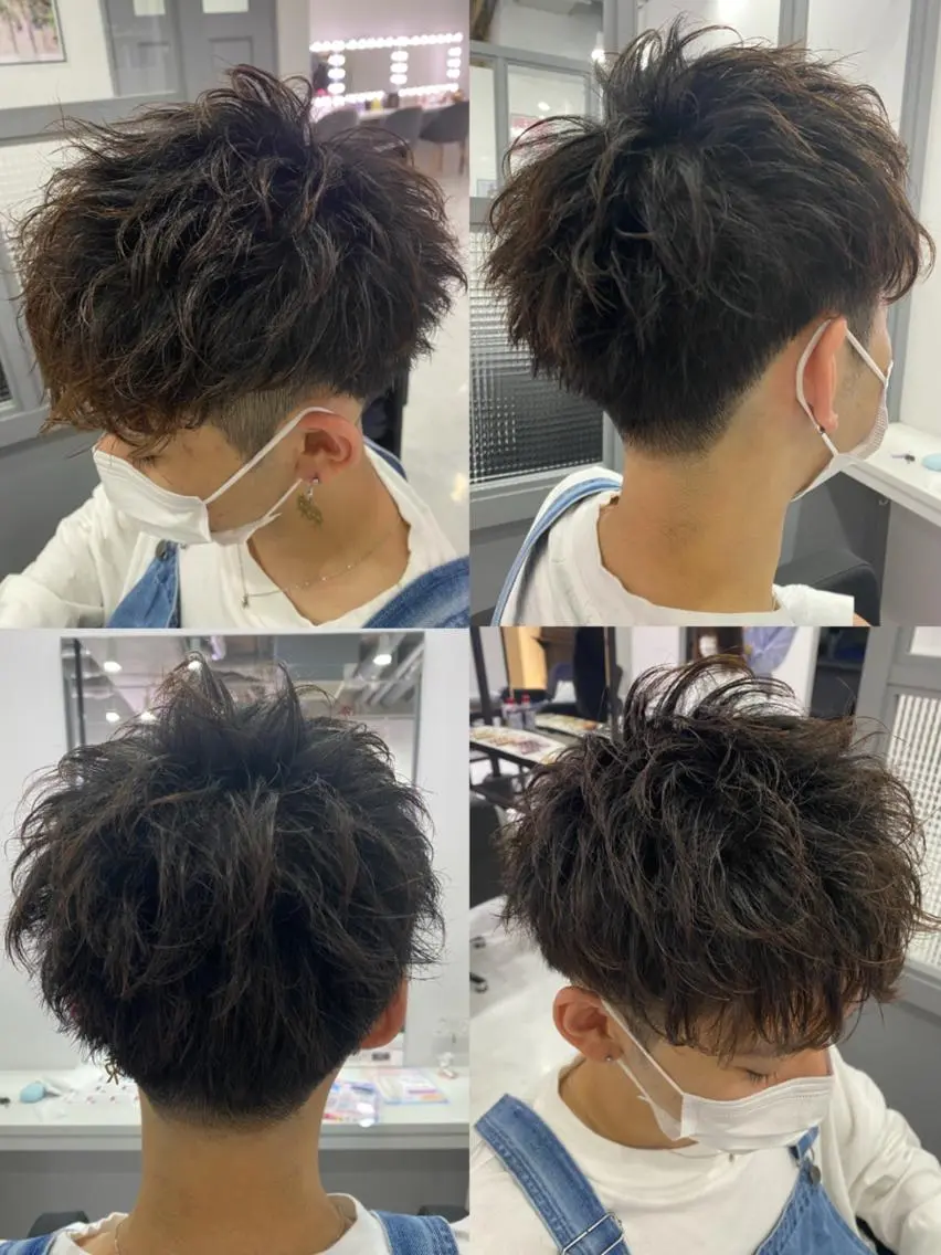 ショート カラー パーマ ヘアアレンジ メンズ 🔥メンズパーマ 特化 渡辺一翔のヘアスタイル
