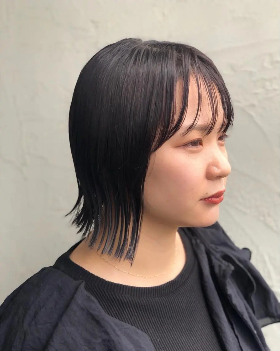 ミディアム カット ヘアカラー トリートメント 菊池 幹のヘアスタイル