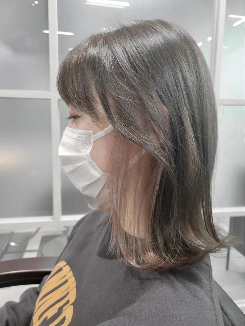 ミディアム カラー ブリーチ ダブルカラー インナーカラー 髪質改善 韓国風ヘア ヘアカラー トリートメント newi ナカノのヘアスタイル