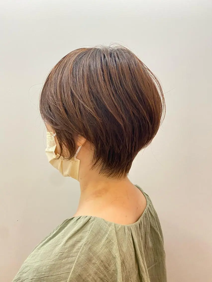 ショート ハンサムショート ショートヘア ボブ、縮毛矯正👑 心斎橋/高城涼也のヘアスタイル